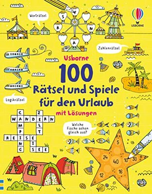 Alle Details zum Kinderbuch 100 Rätsel und Spiele für den Urlaub: mit Lösungen (Usborne Knobelbücher) und ähnlichen Büchern