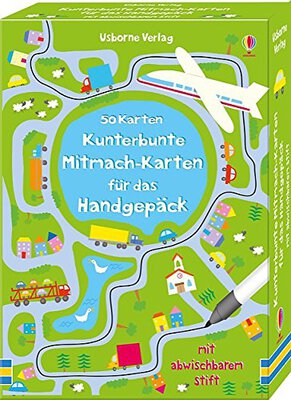 50 Karten: Kunterbunte Mitmach-Karten für das Handgepäck: mit abwischbarem Stift (50-Karten-Reihe) bei Amazon bestellen