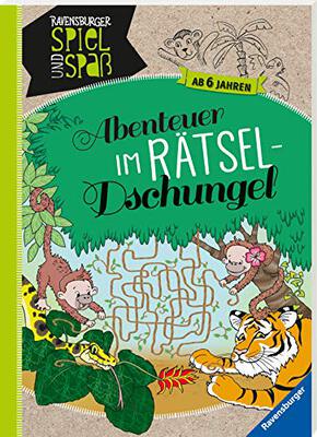 Alle Details zum Kinderbuch Abenteuer im Rätseldschungel (Ravensburger Spiel und Spaß) und ähnlichen Büchern