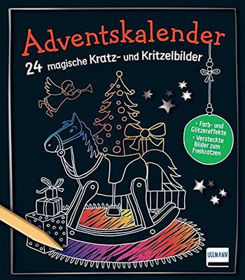 Adventskalender 24 magische Kratz- und Kritzelbilder: 24 weihnachtliche Kratzkarten mit Farb- und Glitzereffekten und versteckten Bildern zum Freikratzen für Kinder ab 5 Jahren bei Amazon bestellen