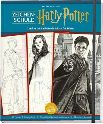 Alle Details zum Kinderbuch Aus den Filmen zu Harry Potter: Zeichenschule - Zeichne die Zauberwelt Schritt für Schritt: 10 Figuren & Hintergründe, 96-seitiges Buch mit Anleitung, 64-seitiger Skizzenblock und ähnlichen Büchern