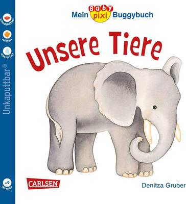 Alle Details zum Kinderbuch Baby Pixi (unkaputtbar) 44: Mein Baby-Pixi-Buggybuch: Unsere Tiere: Ein Buggybuch für Kinder ab 1 Jahr (44) und ähnlichen Büchern