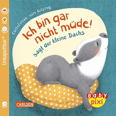 Alle Details zum Kinderbuch Baby Pixi (unkaputtbar) 121: Ich bin gar nicht müde! sagt der kleine Dachs: Baby-Buch zum Mitmachen ab 12 Monaten (121) und ähnlichen Büchern