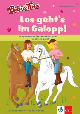 Alle Details zum Kinderbuch Bibi und Tina - Los geht's im Galopp!: 4 spannende Pferde-Abenteuer in einem Band. Leseanfänger ab 6 Jahren und ähnlichen Büchern