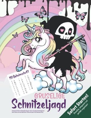 Alle Details zum Kinderbuch Schatzsuche Einhorn Kindergeburtstag ab 7 Jahre: Gruselige Schnitzeljagd zum Sofort Starten mit allen Materialien. Perfekt als Spiel für die Halloween Party. (Bravo Schatzsuche) und ähnlichen Büchern