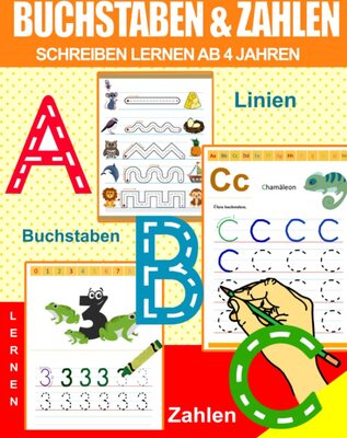 Buchstaben Und Zahlen Schreiben Lernen Ab 4 Jahren: Vorschulhefte für Kleinkinder, Kinder im Vorschulalter und Kindergarten. Lernen Sie mit ... Freude Schwungübungen, Zahlen und Buchstaben bei Amazon bestellen