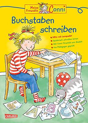 Alle Details zum Kinderbuch Conni Gelbe Reihe (Beschäftigungsbuch): Buchstaben schreiben: Mit ABC-Lernposter als EXTRA und ähnlichen Büchern