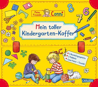 Alle Details zum Kinderbuch Conni Gelbe Reihe (Beschäftigungsbuch): Mein toller Kindergarten-Koffer (Buch-Set für den Kindergarten): Mit zwei Beschäftigungsheften, zwei ... - plus ein Türschild zum Selbstgestalten und ähnlichen Büchern