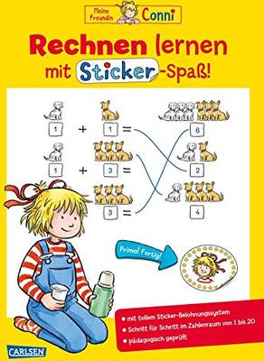 Alle Details zum Kinderbuch Conni Gelbe Reihe (Beschäftigungsbuch): Rechnen lernen mit Sticker-Spaß: Übungsheft im Zahlenraum bis 20 für Vorschulkinder ab 5 Jahren mit tollem Sticker-Belohnungssystem und ähnlichen Büchern