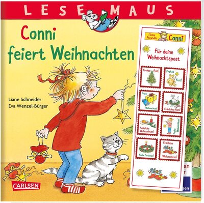 Alle Details zum Kinderbuch LESEMAUS 58: Conni feiert Weihnachten: Mit tollem Extra für die Weihnachtspost | Bilderbuchgeschichte mit weihnachtlichem Stickerbogen für Kinder ab 3 (58) und ähnlichen Büchern