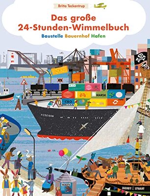 Alle Details zum Kinderbuch Das große 24-Stunden- Wimmelbuch: Baustelle - Bauernhof - Hafen und ähnlichen Büchern