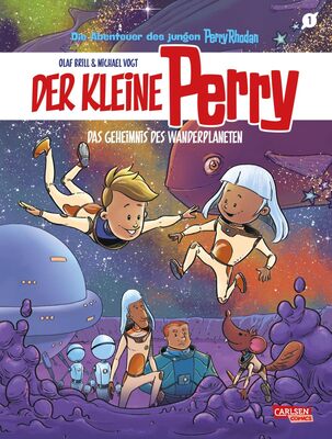 Alle Details zum Kinderbuch Der kleine Perry 1: Das Geheimnis des Wanderplaneten: Science-Fiction-Comic für Kinder ab 8 Jahre über die Weltraum-Abenteuer des jungen Perry Rhodan (1) und ähnlichen Büchern