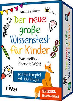 Alle Details zum Kinderbuch Der neue große Wissenstest für Kinder – Was weißt du über die Welt?: Das Kartenspiel mit 100 Fragen. Ab 8 Jahren. Das Geschenk für Schulanfang, Geburtstag, Weihnachten, Ostern und ähnlichen Büchern