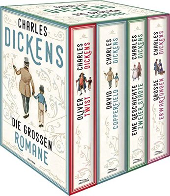 Alle Details zum Kinderbuch Dickens, Charles: Die großen Romane (4 Bände im Schuber: Oliver Twist; David Copperfield; Eine Geschichte zweier Städte; Große Erwartungen) und ähnlichen Büchern