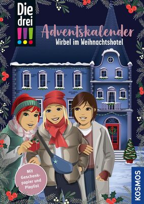 Alle Details zum Kinderbuch Die drei !!!, Wirbel im Weihnachtshotel: Adventskalenderbuch mit verschlossenen Seiten, 24 Lifehacks, Geschenkpapier und Weihnachts-Playlist und ähnlichen Büchern