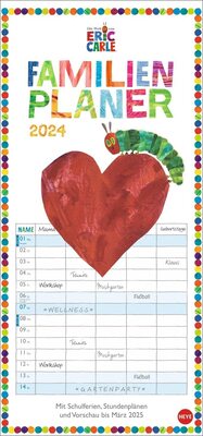 Alle Details zum Kinderbuch Die kleine Raupe Nimmersatt Familienplaner 2024. Familienkalender mit 5 Spalten. Liebevoll illustrierter Wandkalender mit Schulferien und Stundenplänen. und ähnlichen Büchern