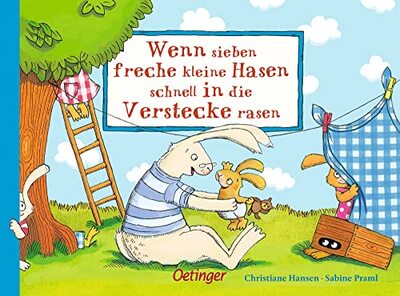 Alle Details zum Kinderbuch Wenn sieben freche kleine Hasen schnell in die Verstecke rasen (Die sieben kleinen Hasen) und ähnlichen Büchern
