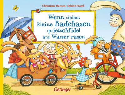 Alle Details zum Kinderbuch Wenn sieben kleine Badehasen quietschfidel ans Wasser rasen (Wenn sieben Hasen): Fröhlich gereimter Sommerspaß für Kinder ab 2 Jahren (Die sieben kleinen Hasen) und ähnlichen Büchern