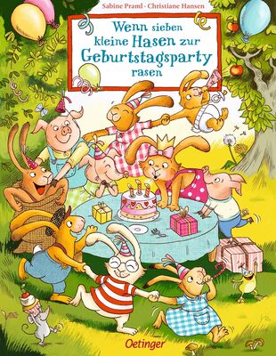 Alle Details zum Kinderbuch Wenn sieben kleine Hasen zur Geburtstagsparty rasen: Bilderbuch für Kinder ab 3 Jahren über den Hasengeburtstag, mit fröhlichen Reimen und liebevollen Illustrationen (Die sieben kleinen Hasen) und ähnlichen Büchern