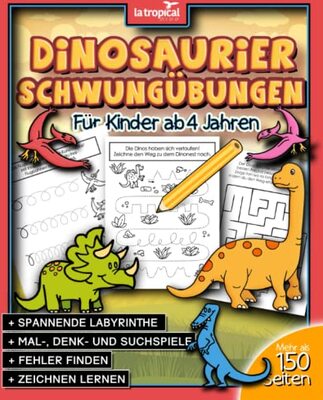 Dinosaurier Schwungübungen ab 4 Jahren: Mein Vorschulblock mit tollen Mal-, Denk- und Suchspielen, Fehler finden, fesselnden Labyrinthen und vielen ... für die Vorschule und Grundschule, Band 3) bei Amazon bestellen