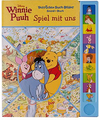 Alle Details zum Kinderbuch Disney Winnie Puuh - Spiel mit uns - Pappbilderbuch mit 7 Wimmelbildern und 10 Sounds und ähnlichen Büchern