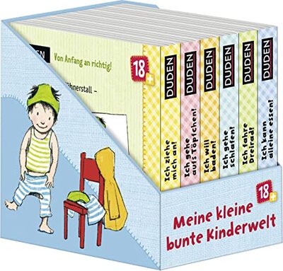 Alle Details zum Kinderbuch Duden 18+: Meine kleine bunte Kinderwelt (Würfel): 6 Mini-Bücher und ähnlichen Büchern