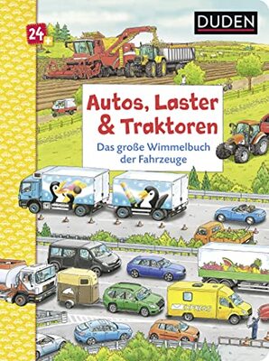 Alle Details zum Kinderbuch Duden 24+: Autos, Laster & Traktoren: Das große Wimmelbuch der Fahrzeuge: Wimmeliges Bilderbuch für Kinder ab 2 Jahren und ähnlichen Büchern