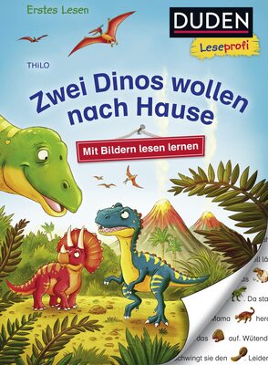 Alle Details zum Kinderbuch Duden Leseprofi – Mit Bildern lesen lernen: Zwei Dinos wollen nach Hause, Erstes Lesen: Kinderbuch für Erstleser ab 4 Jahren (Erstes Lesen mit Bildern Vorschule, Band 7) und ähnlichen Büchern