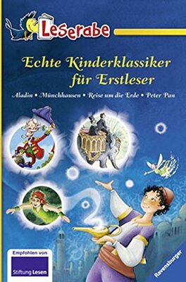Alle Details zum Kinderbuch Echte Kinderklassiker für Erstleser, Band 2: Aladin - Münchhausen - Reise um die Erde - Peter Pan: Aladin und die Wunderlampe - Münchhausen - Peter ... Erde in 80 Tagen (Leserabe - Sonderausgaben) und ähnlichen Büchern