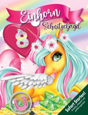 Alle Details zum Kinderbuch Einhorn Schnitzeljagd Kindergeburtstag Beschäftigung ab 8 Jahren: Kreativ geplantes Schatzsuche-Einhornspiel mit Hufabdrücke & Spurenlesen. Sofort Starten mit allen Materialien (Bravo Schatzsuche) und ähnlichen Büchern