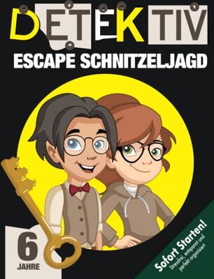 Alle Details zum Kinderbuch Escape Schnitzeljagd Detektiv / Geheimagent Kindergeburtstag ab 6 Jahren: Spannende Escape-Spiele & Rätsel, geheime Truhe entschlüsseln, Brief ... Flaschendrehen etc. (Bravo Schatzsuche) und ähnlichen Büchern