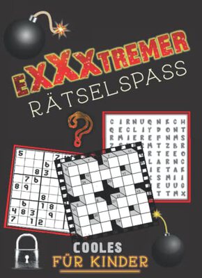 Alle Details zum Kinderbuch Exxxtrem Rätselspass für Kinder: Kreuzworträtsel, Denkrätsel, Kryptogramme, Schüttelwörter, Labyrinthe, fehlende Buchstaben, Sudoku, Logikrätsel, Wortsuche und ähnlichen Büchern