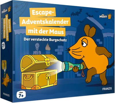 Alle Details zum Kinderbuch FRANZIS 67169 - Escape Adventskalender mit der Maus - Der versteckte Burgschatz, 24 spannende Rätsel für die Adventszeit, für Kinder ab 7 Jahren und ähnlichen Büchern