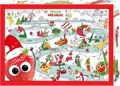 Alle Details zum Kinderbuch FRECHE FREUNDE Bio Adventskalender 2024 für Kids, Weihnachtskalender, enthält 24 Türchen mit Bio Snacks und Überraschungen, ideal für Kinder, ohne Zuckerzusätze, 1 Stück = 1995g und ähnlichen Büchern