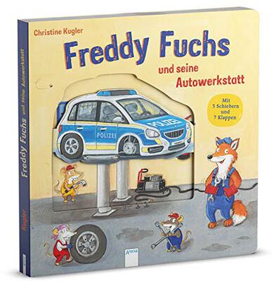 Alle Details zum Kinderbuch Freddy Fuchs und seine Autowerkstatt: Pappbilderbuch mit Reimen, Schiebern und Klappen ab 2 Jahren und ähnlichen Büchern