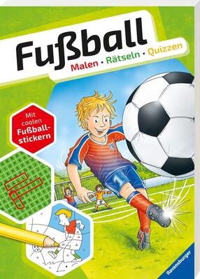 Alle Details zum Kinderbuch Fußball. Malen - Rätseln - Quizzen: Mit coolen Fußballstickern und ähnlichen Büchern
