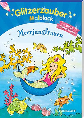 Alle Details zum Kinderbuch Glitzerzauber Malblock Meerjungfrauen: Mit 16 Glitzerseiten (Malbücher und -blöcke) und ähnlichen Büchern