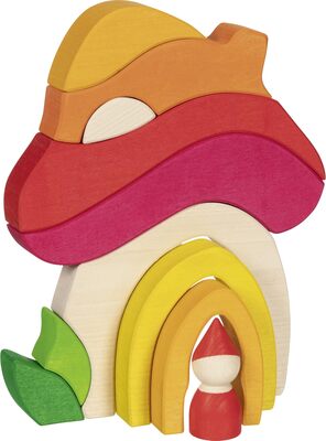 Alle Details zum Kinderbuch goki 58359 - Pilzhäuschen - aus hochwertigem Ahornholz Evolution - fördert die Kreativität und Fanatsie - Made in Europa und ähnlichen Büchern