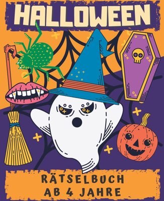 Alle Details zum Kinderbuch Halloween Rätselbuch ab 4 Jahre: Das große Halloween Mal und Rätselbuch für Kinder Mit Denk- und Suchspielen, Labyrinthe, Fehler suchen, Punkt zu ... für Mädchen und Jungen und ähnlichen Büchern