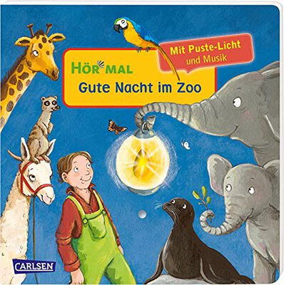 Hör mal (Soundbuch): Mach mit - Pust aus: Gute Nacht im Zoo: Zum Hören, Auspusten und Mitmachen ab 2 Jahren. Mit Puste-Licht, Tierlauten, Musik und Sprache bei Amazon bestellen