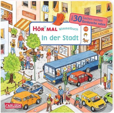 Alle Details zum Kinderbuch Hör mal (Soundbuch): Wimmelbuch: In der Stadt: Zum Hören, Suchen und Mitraten ab 2,5 Jahren. Ein wimmeliger Mitmachspaß und ähnlichen Büchern