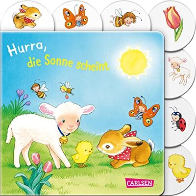 Alle Details zum Kinderbuch Hurra, die Sonne scheint: Buntes Registerbuch ab 18 Monaten und ähnlichen Büchern