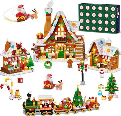 INSOON Advent Calendar 2025 Gingerbread House Mini Building Toy with Lighting, 24-Day Countdown Christmas Village Building Blocks with Christmas Tree, Gift for Adults, Children, Boys, Girls from 12+ bei Amazon bestellen