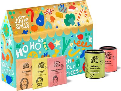 Alle Details zum Kinderbuch Just Spices Medium Spice Advent Calendar 2025, 24 Delicious Spice Mixes and Recipes, with 20 Spice Bags and 4 Spice Jars in Original Size, Also Great as a Gift und ähnlichen Büchern