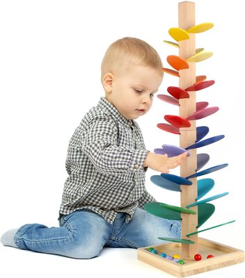 Alle Details zum Kinderbuch KABENFIS Wooden Marble Run Sound Tree Educational Toy for Children und ähnlichen Büchern