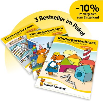 Kindergartenblock-Paket ab 4 Jahre - Das kann ich schon!: 3 bunte Rätselblöcke mit sinnvoller Beschäftigung, die Spaß macht (Übungshefte-Pakete für Kindergarten und Vorschule, Band 8000) bei Amazon bestellen