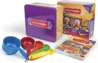 Alle Details zum Kinderbuch Kinderleichte Becherküche - BEST of Becherküche: Back- und Kochbuch inkl. 5-teiliges Messbecher-Set & dekorativer Kekdsdose (Kinderleichte ... und Kochen für Kinder ab 3 Jahren, Band 9) und ähnlichen Büchern