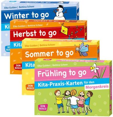 Alle Details zum Kinderbuch Kita-Praxis-Kartenset für den Morgenkreis: Frühling, Sommer, Herbst und Winter to go (Don Bosco Kita-Praxis-Karten) und ähnlichen Büchern