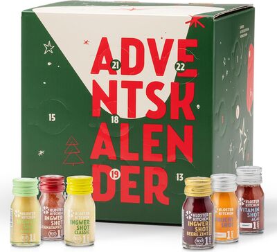Alle Details zum Kinderbuch Kloster Kitchen Organic Ginger Shots Advent Calendar 2025 - Christmas Calendar with 35 Shot Portions - High-Quality Organic Drinks as a Gift for Men and Women - Vegan & Organic (Includes 0.25 € und ähnlichen Büchern