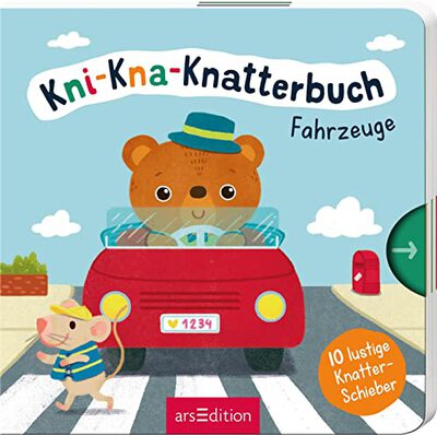 Alle Details zum Kinderbuch Kni-Kna-Knatterbuch – Fahrzeuge: Mit 10 lustigen Knatter-Schiebern | Hochwertiges Pappbilderbuch mit spannenden Schiebern und mechanischem Sound für Kinder ab 12 Monaten und ähnlichen Büchern